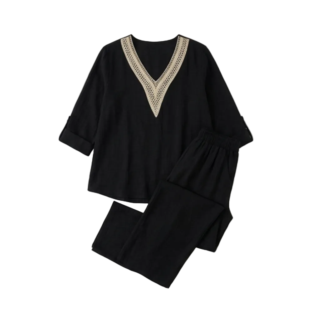 Lunavia™ – Crochet V-Neck Set