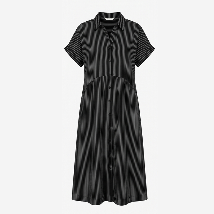 Elira™ – Airy Striped Midi Shirt Dress