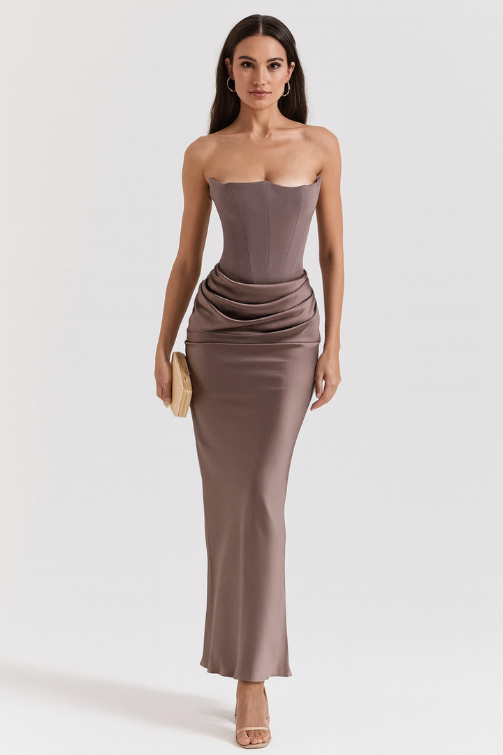 Danielle | Strapless Maxi Wedding Guest Dress