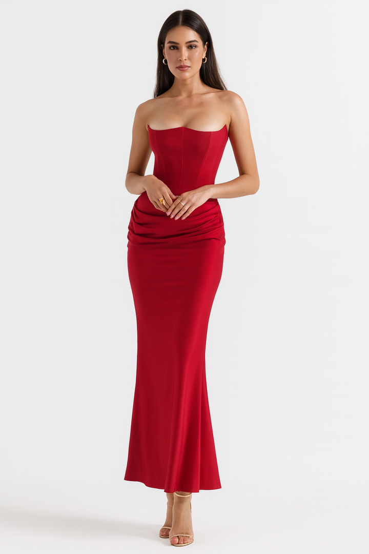 Danielle | Strapless Maxi Wedding Guest Dress