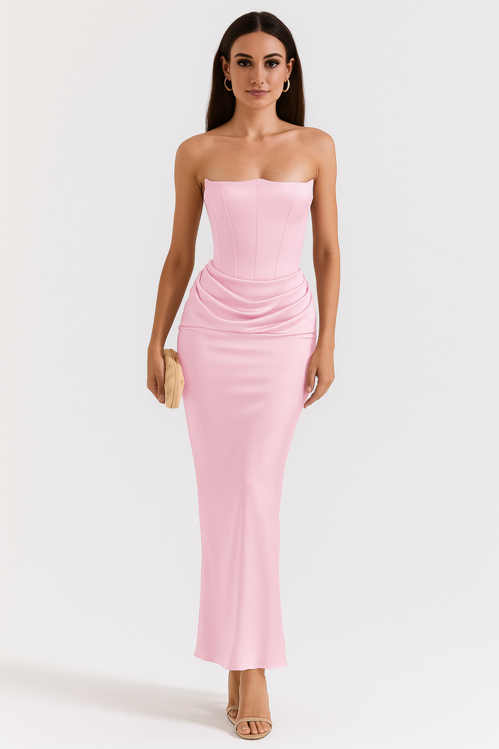 Danielle | Strapless Maxi Wedding Guest Dress