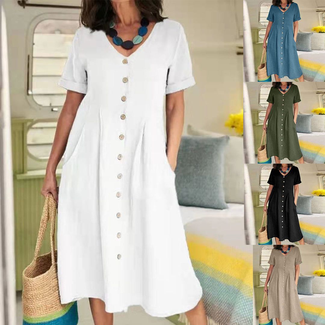 Kiara | Refined Cotton And Linen Dress