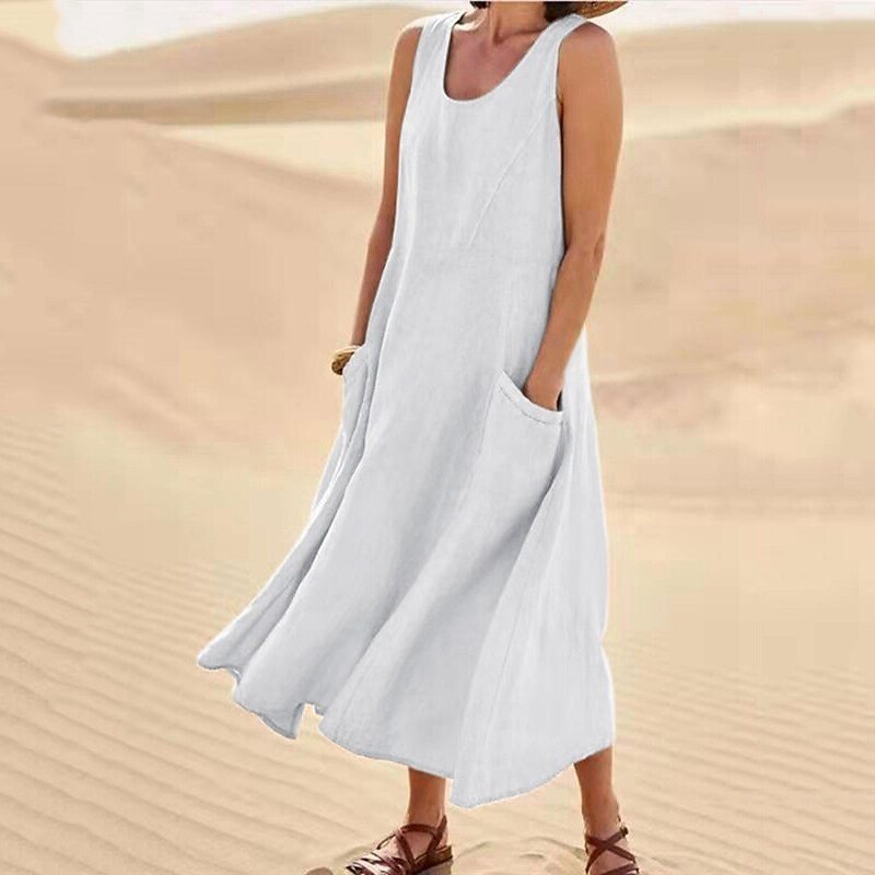 Rosalie | Breathable Cotton O-Neck Dress
