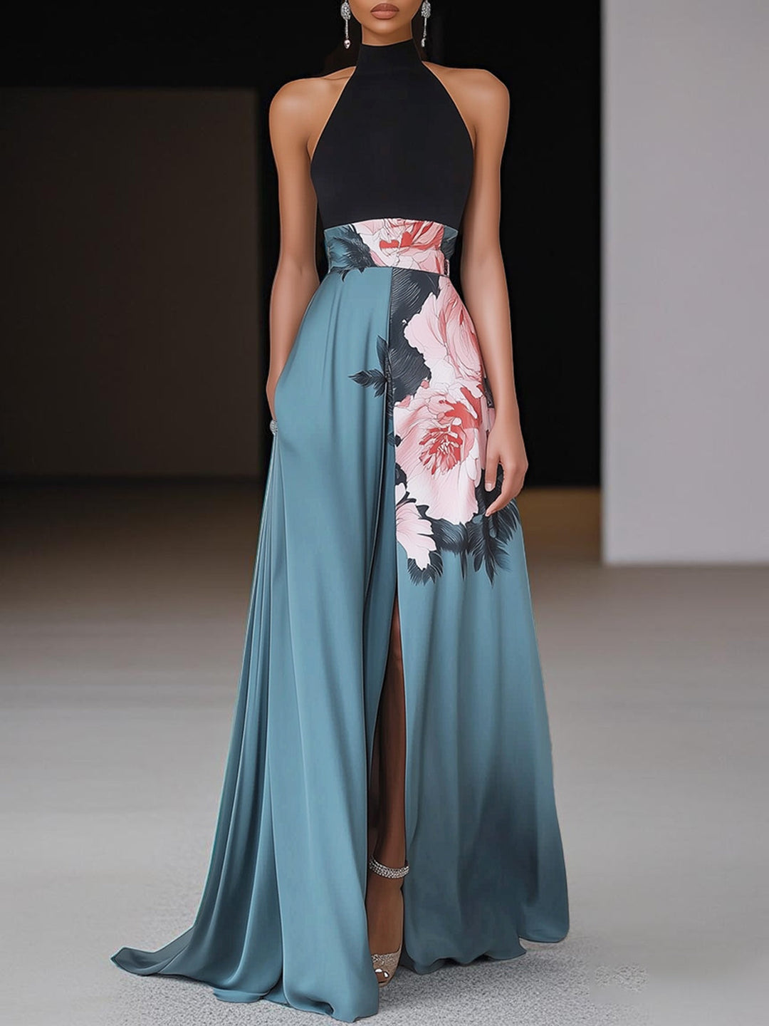 Janelle | Floral Slit Maxi Wedding Guest Dress