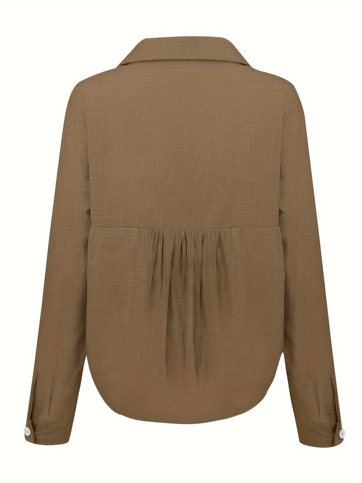 The Soline™ Linen Sunset Button-Down