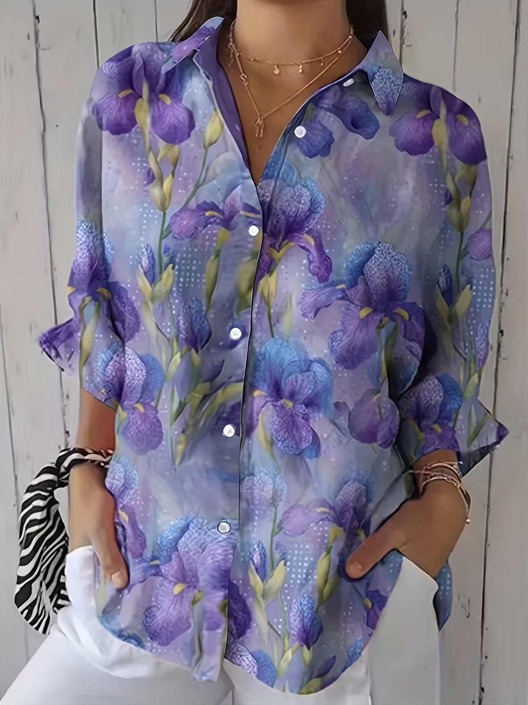 Rosette | Effortless Floral Button-Up Blouse
