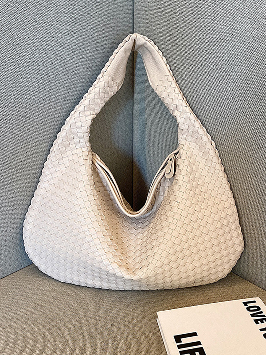 Women's Fashionable Leather Woven Bag