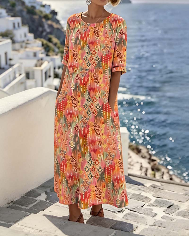 Emma | Loose and Lightweight Floral Midi Dress