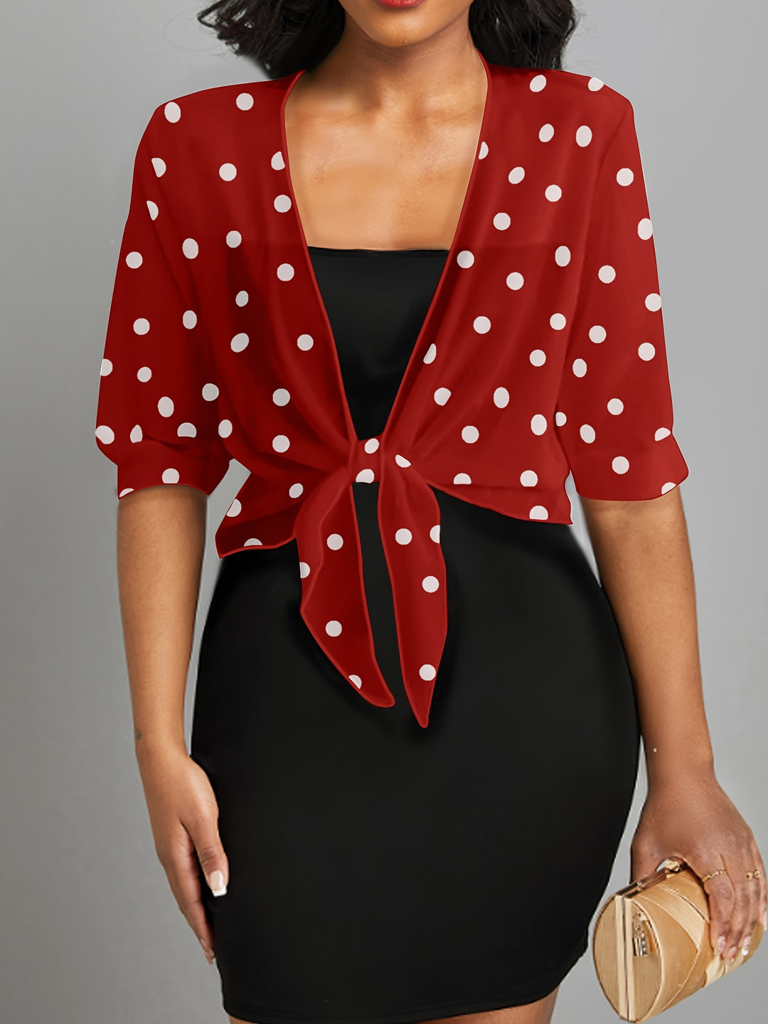 SOPHIA™ - Elegant Polka Dot Tie Blouse