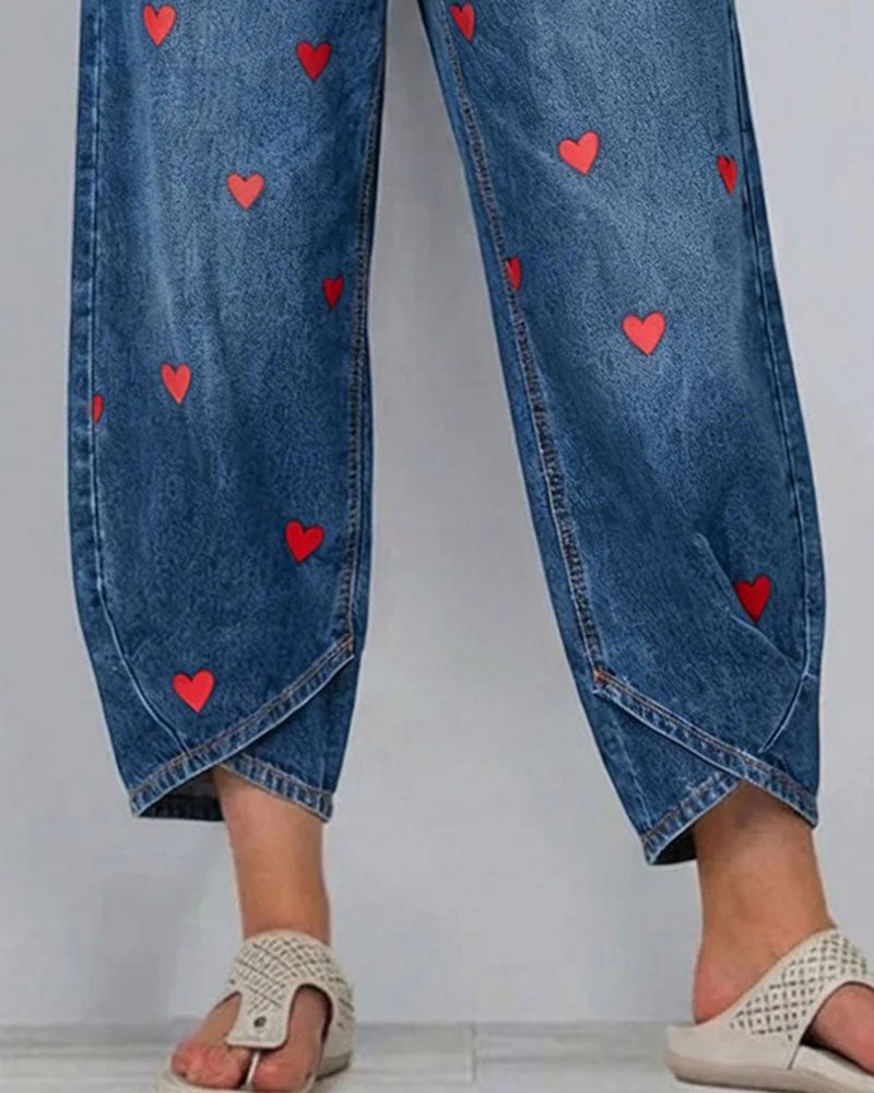 Serena - Jeans with Playful Hearts