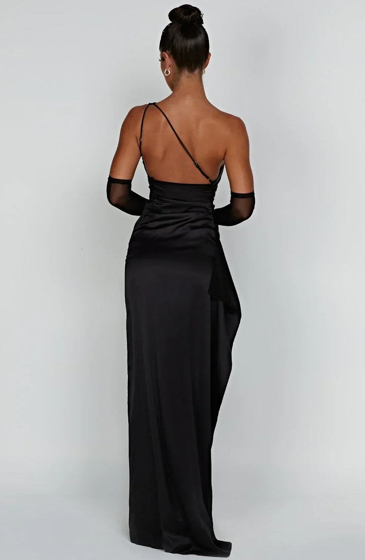 Isabeau | Satin One-Shoulder Wedding Guest Dress