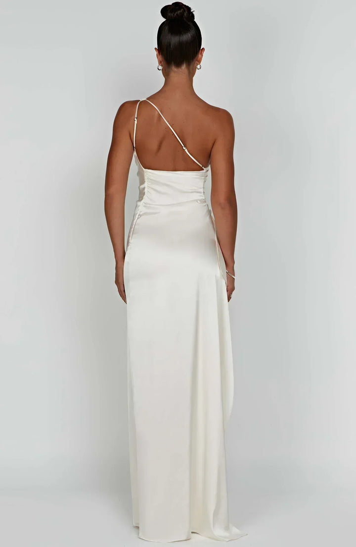 Isabeau | Satin One-Shoulder Wedding Guest Dress