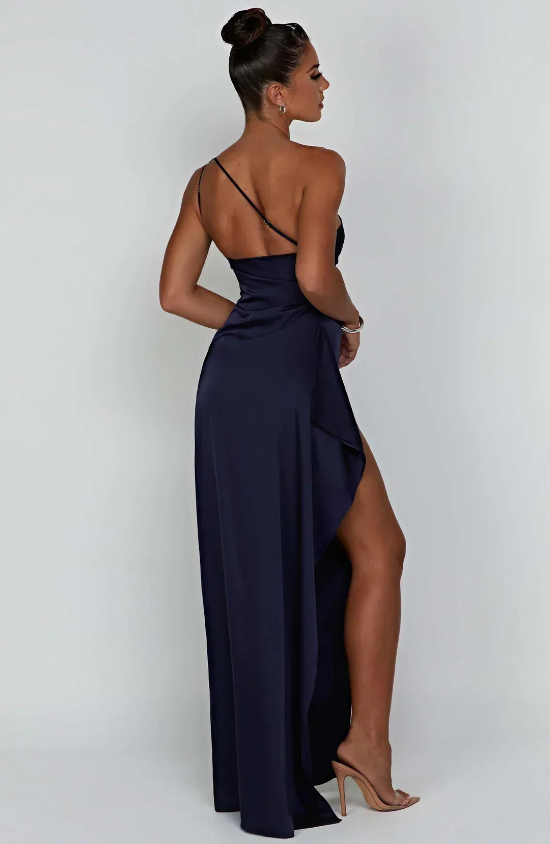 Isabeau | Satin One-Shoulder Wedding Guest Dress