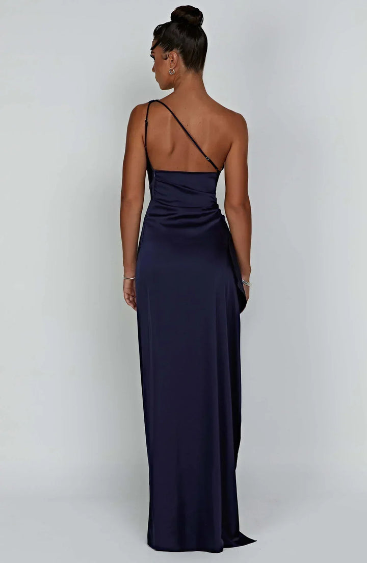 Isabeau | Satin One-Shoulder Wedding Guest Dress