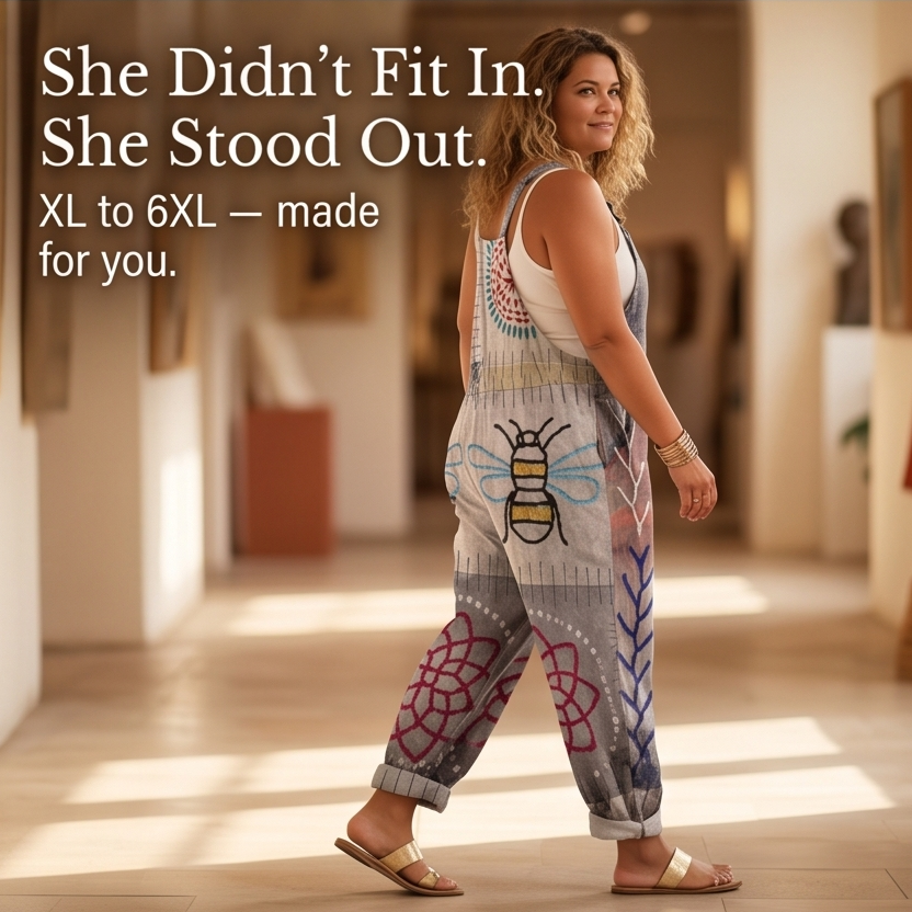 QueenBee™ Artisan Print Plus-Size Overall