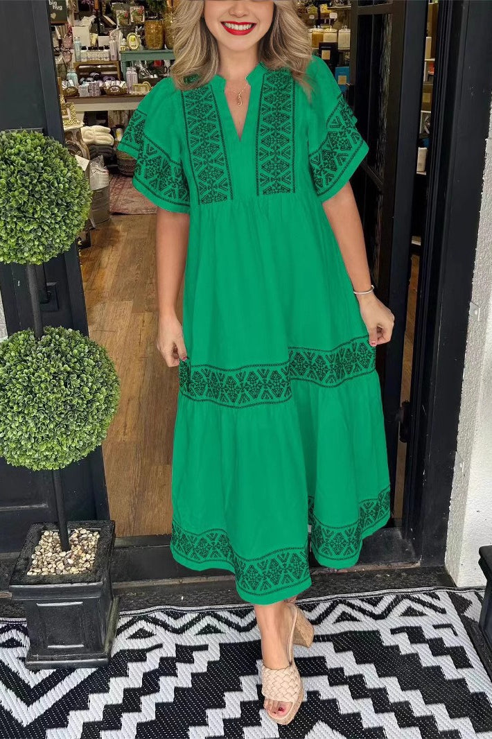 Aria | Floral Loose Cotton Boho Dress