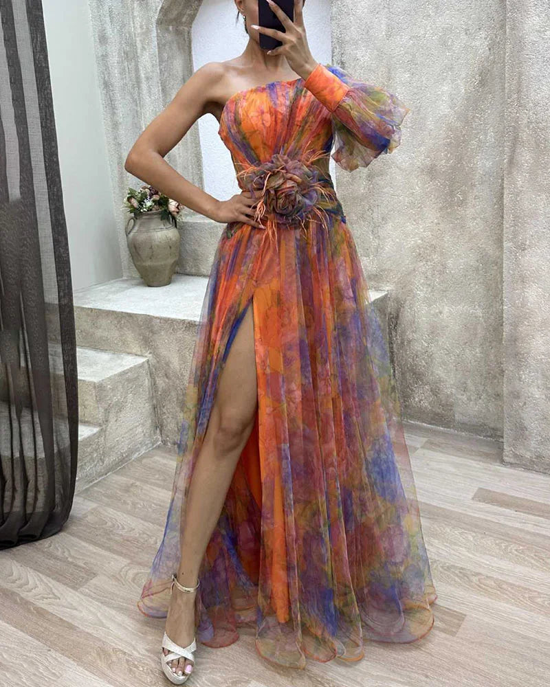 Elise | Side-Slit Maxi Wedding Guest Dress