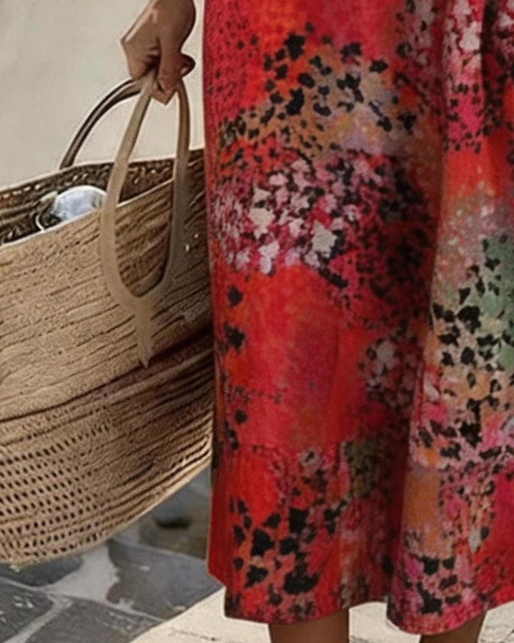 Paula | Floral midi dress, loose and lightweight
