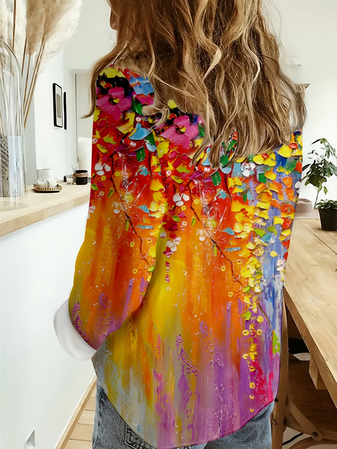 Vivienne | All-Over Floral Print Button-Up Blouse