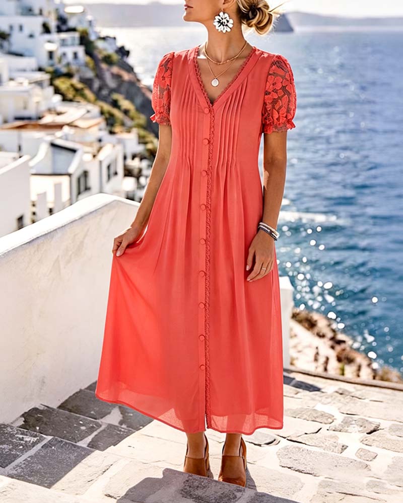 Sara | Floral midi dress, loose and lightweight