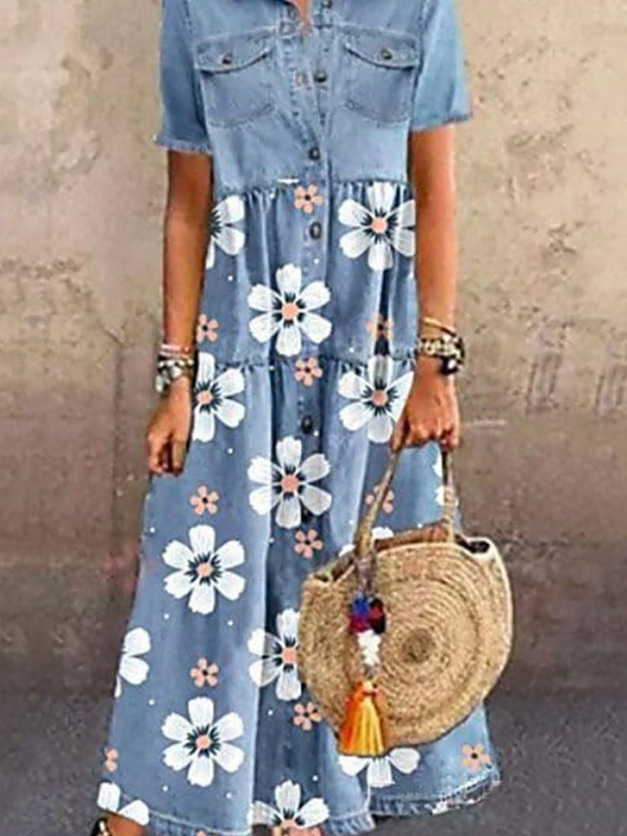 Denver | Denim Shirt Button-Down Maxi Dress