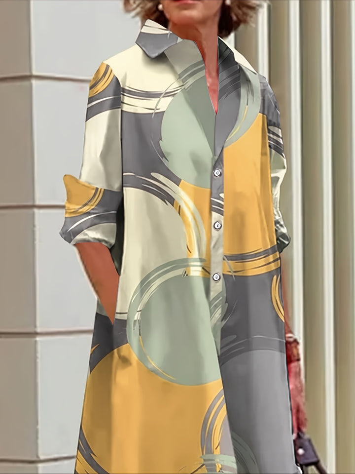 Marvella™ - Modern Print Shirt Dress
