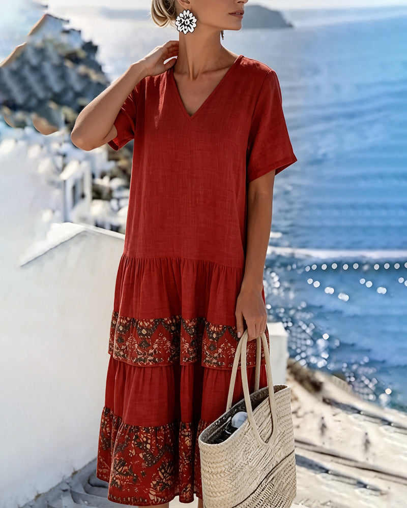 Martina | Floral midi dress, loose and lightweight
