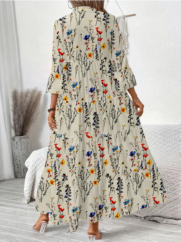 Ines™ - Floral Frill Pleated Dress