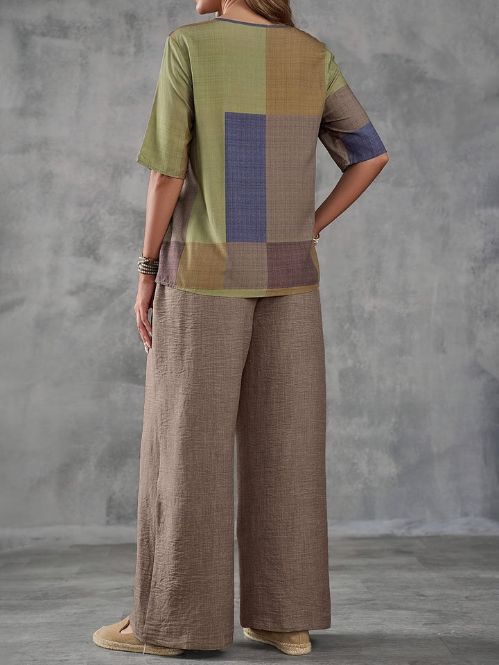Elvara™ - Modern Patchwork 2-Piece Set