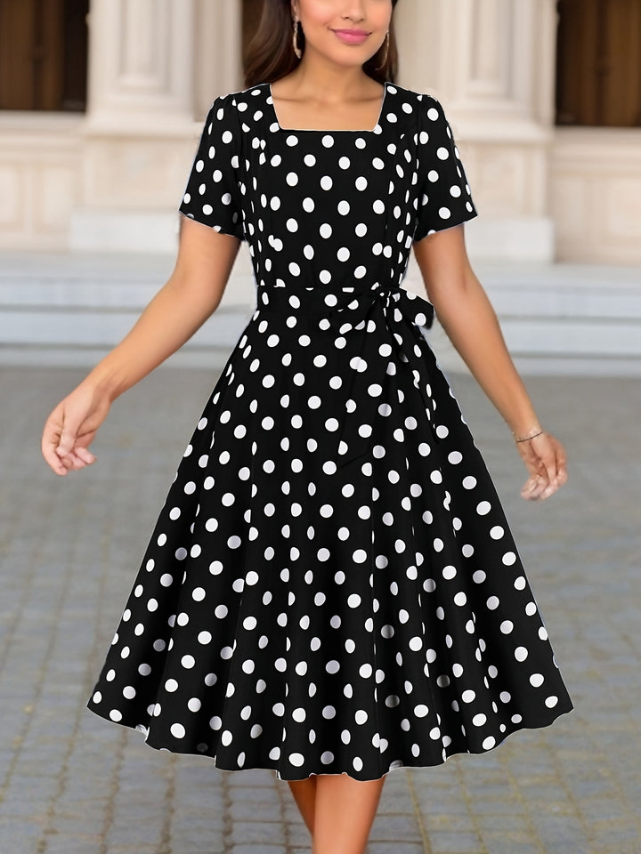 Marilyn™ - Elegant Polka Dot Midi Dress