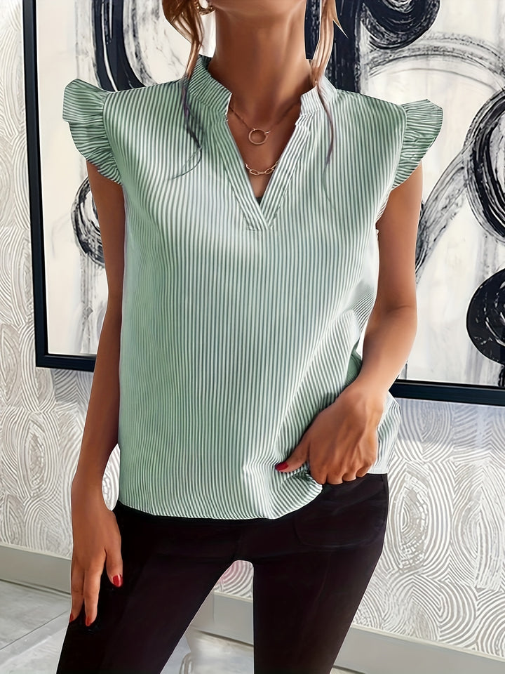 Gia™ | V-Neck Striped Shirt