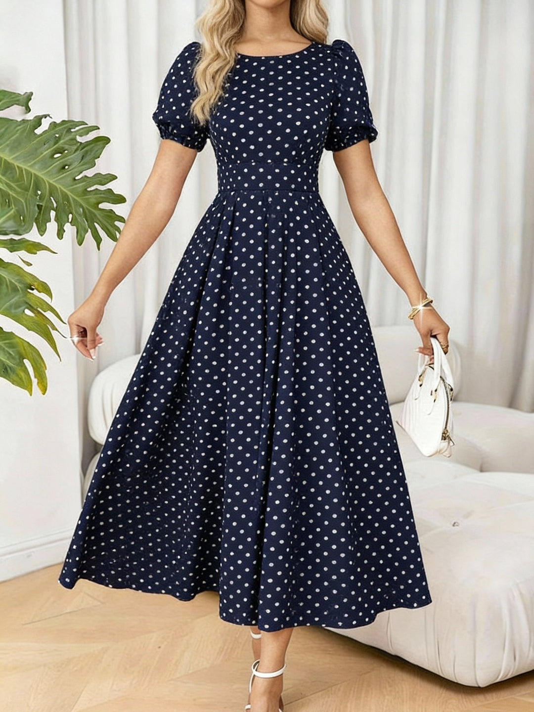 ELEANOR™ - Elegant Polka Dot Maxi Dress