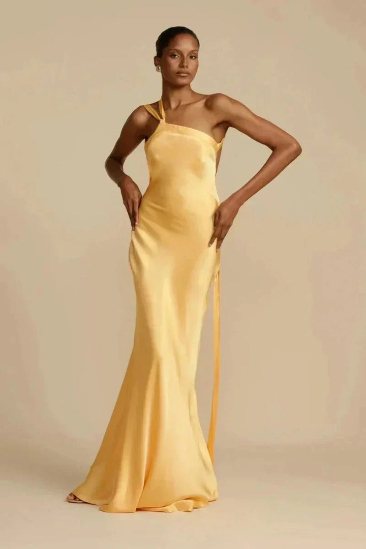 Odette | Satin One-Shoulder Wedding Guest Dress