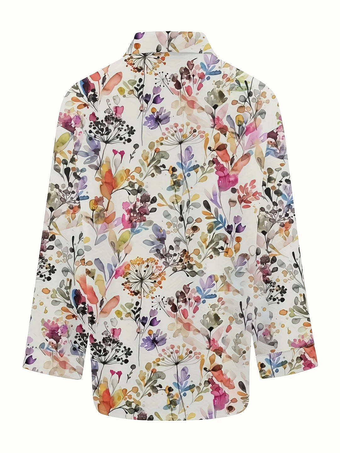 Blanche | Floral Long Sleeve Shirt in White