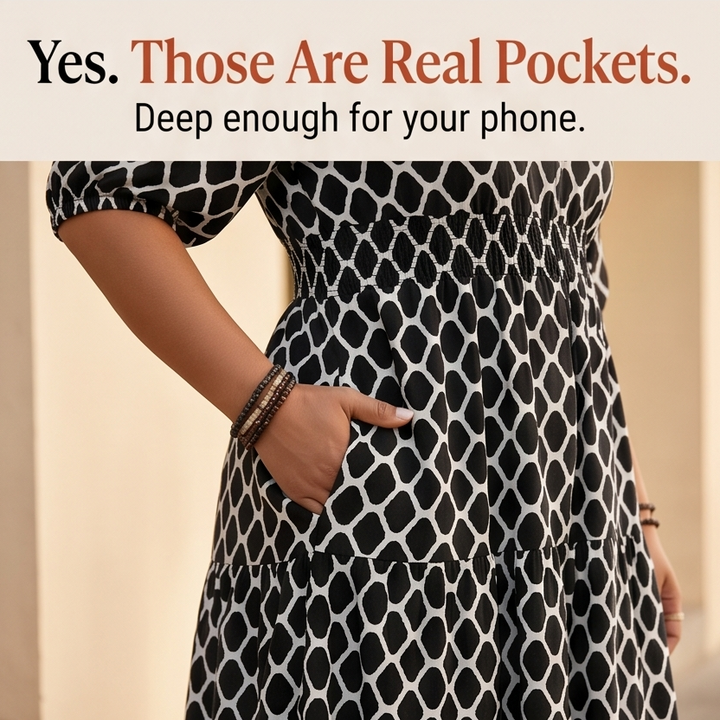 Curvella™ – Boho Maxi Dress with Pockets