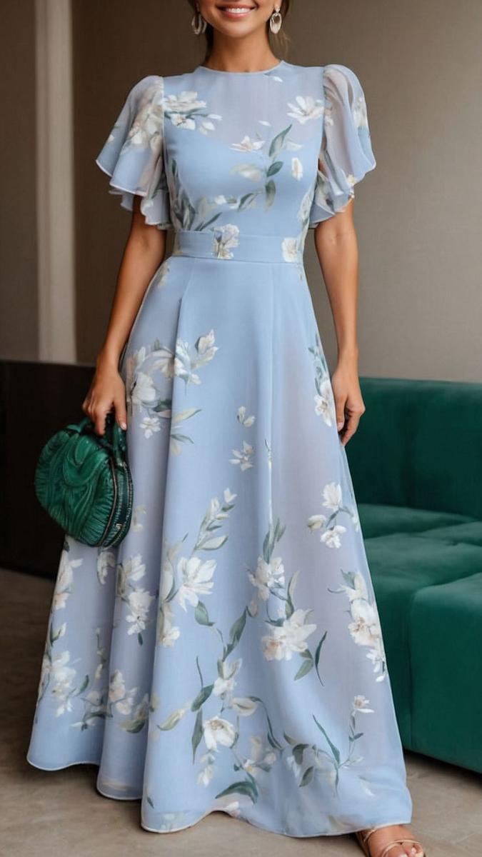 Tyra | Blue Summer Wedding Guest Dress