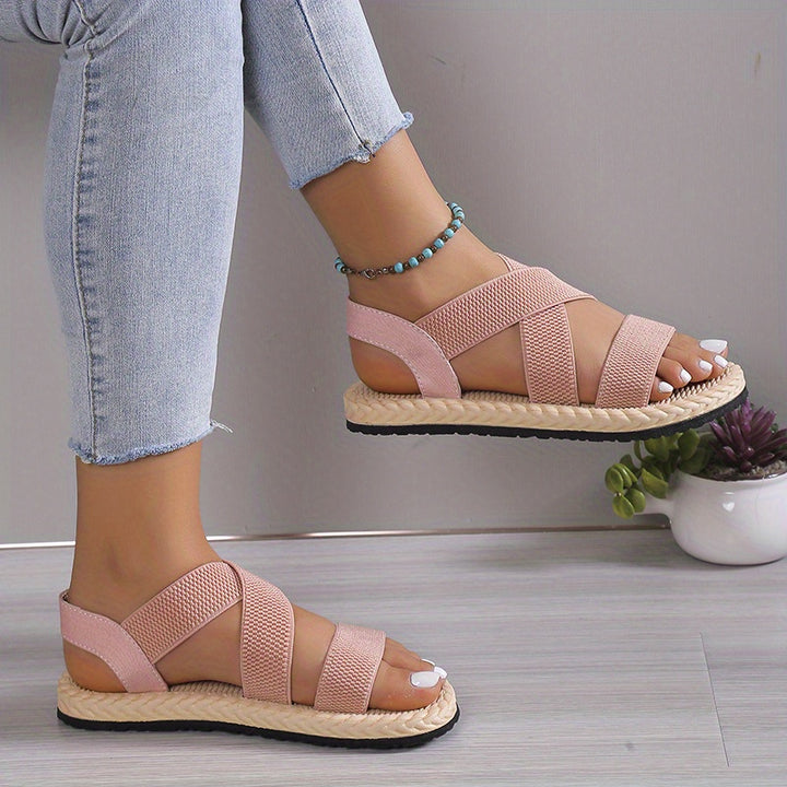 Cora™ | Cross Strap Flat Sandals