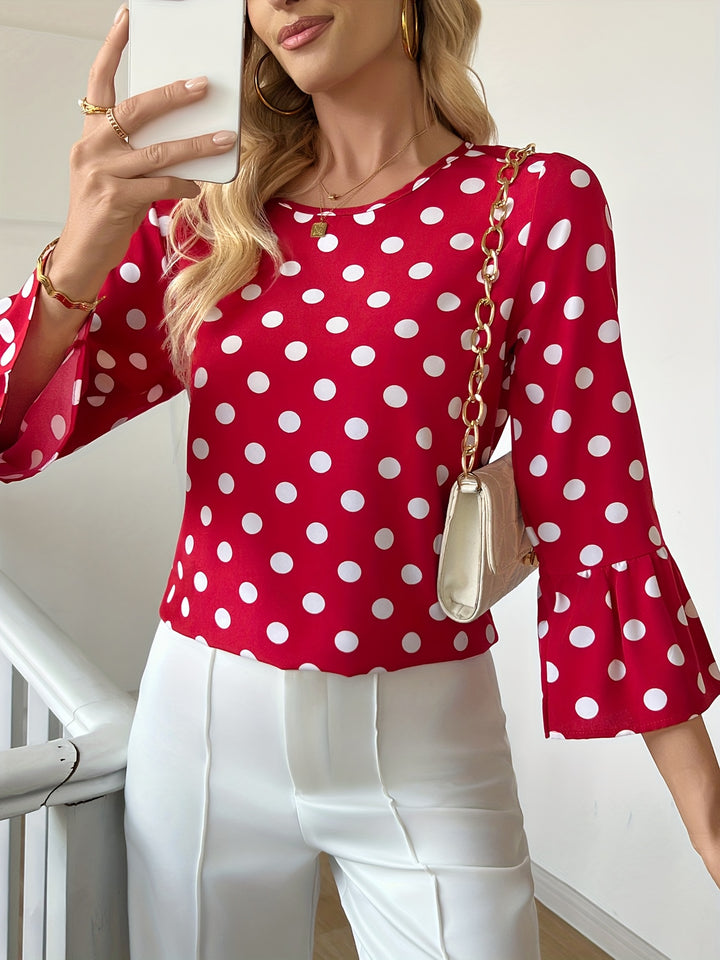 EVELYN™ - Elegant Polka Dot Blouse