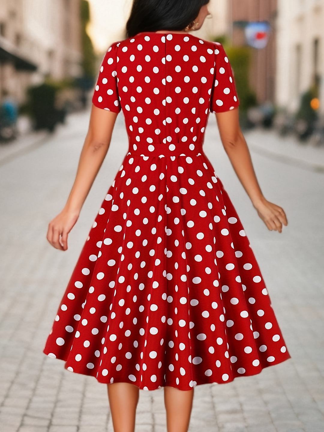 Marilyn™ - Elegant Polka Dot Midi Dress