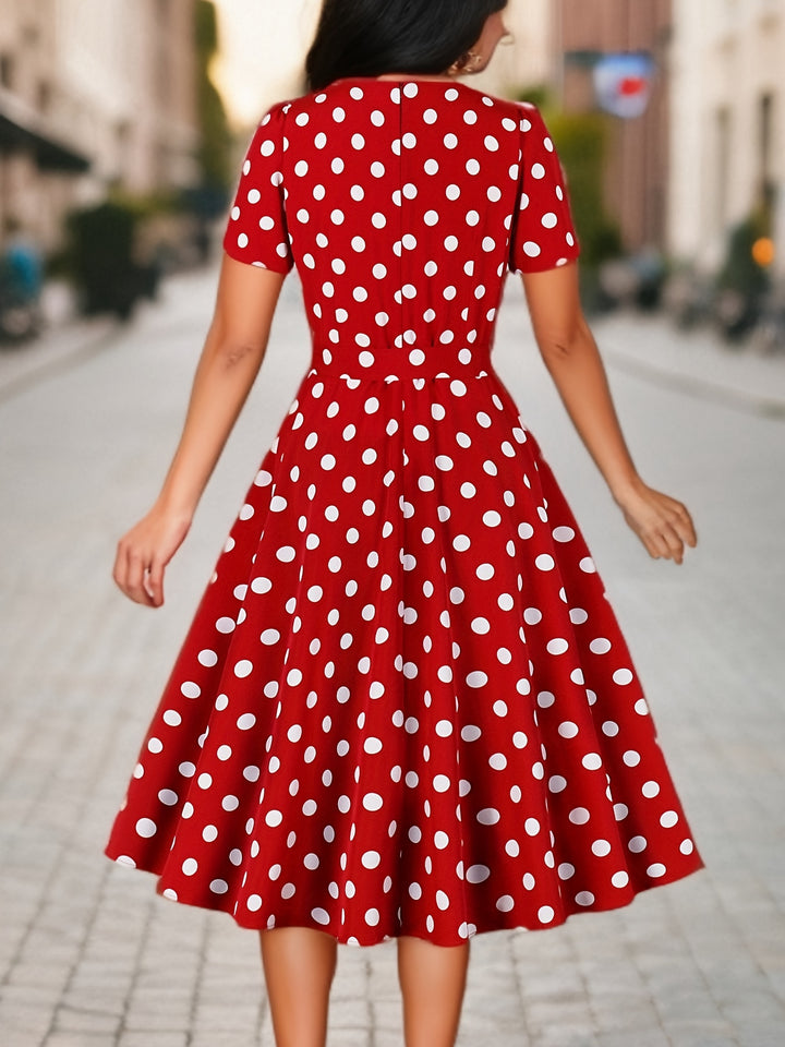 Marilyn™ - Elegant Polka Dot Midi Dress