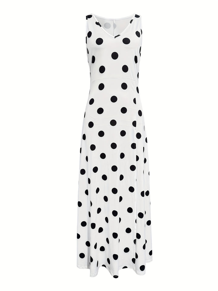 SCARLETT™ - Elegant Polka Dot Maxi Split Dress