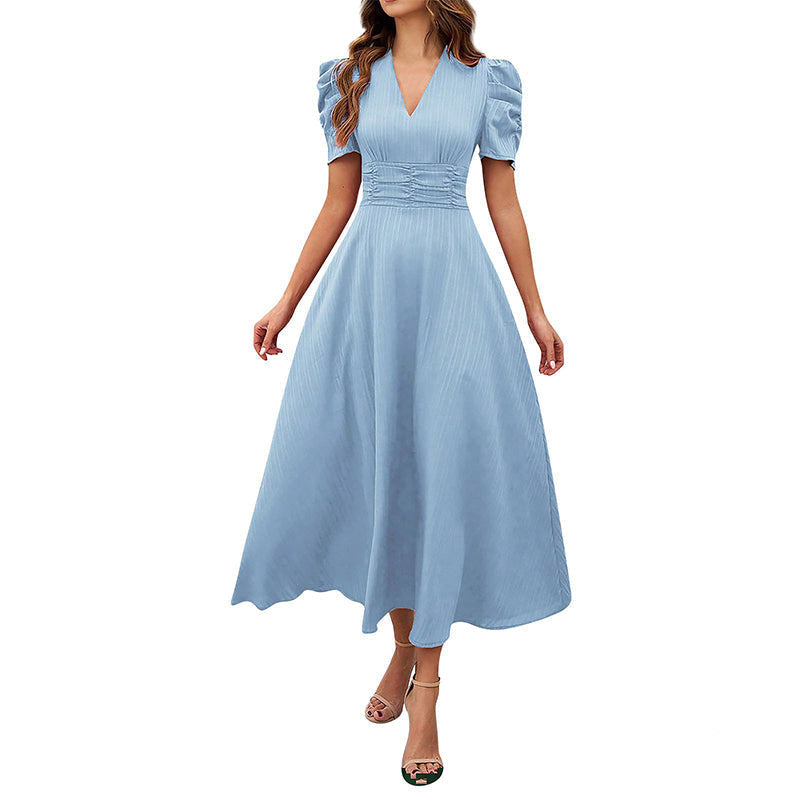 Vivella™ – Elegant Puff Sleeve Midi Dress