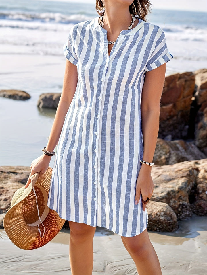 Maya™ | V-Neck Striped Dress