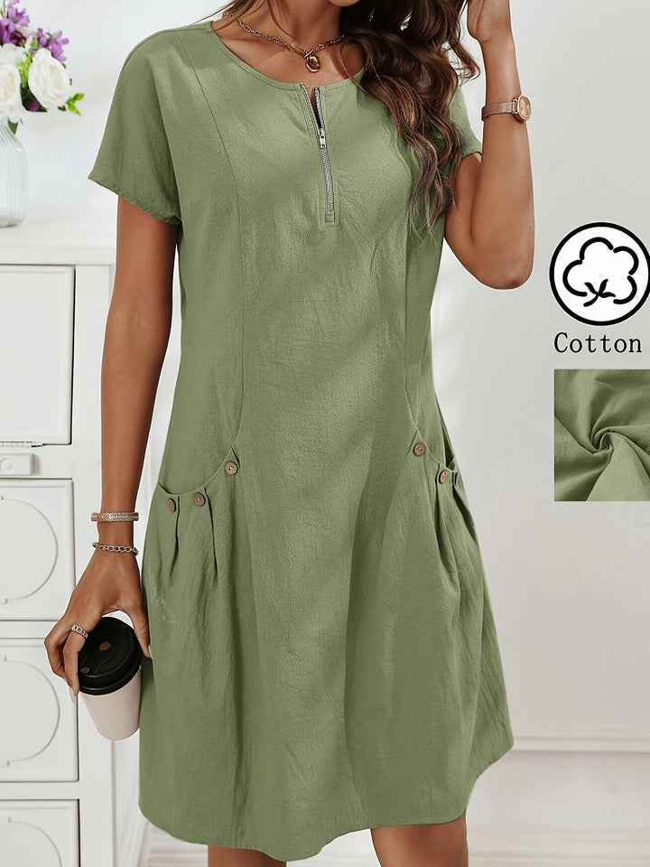 Amara™ | Button Detail Dress