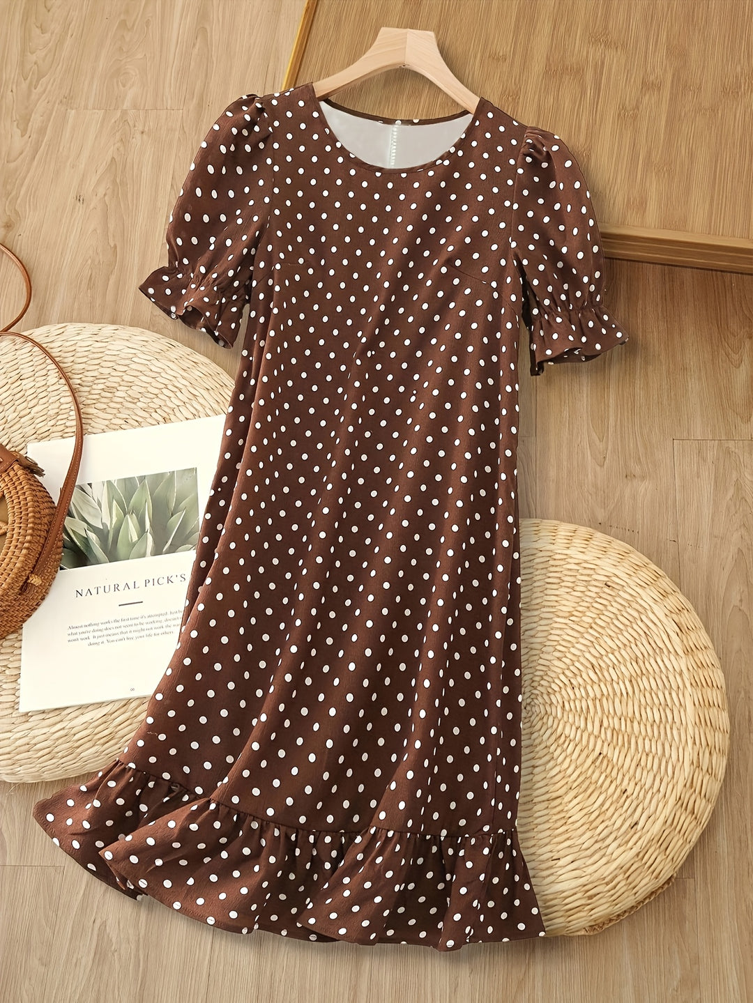 ELIZA – Round Neck Polka Dot Dress
