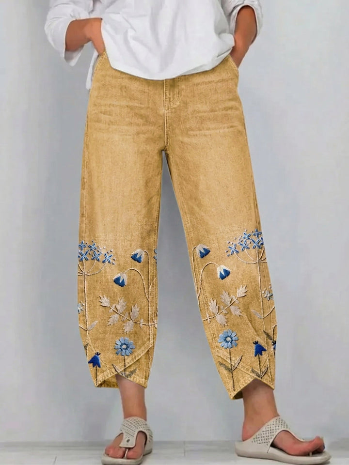 Aven | Linen Embroidered Pants