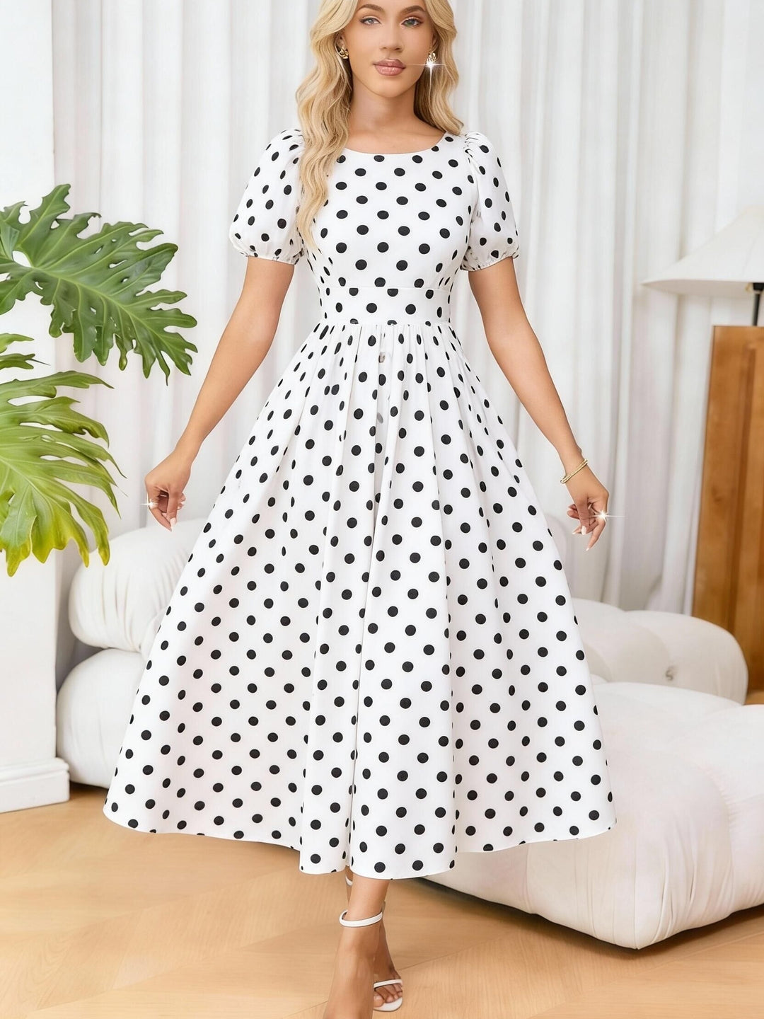 ELEANOR™ - Elegant Polka Dot Maxi Dress
