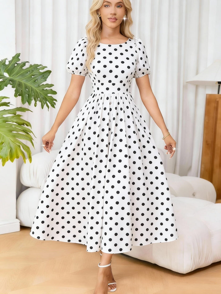 ELEANOR™ - Elegant Polka Dot Maxi Dress