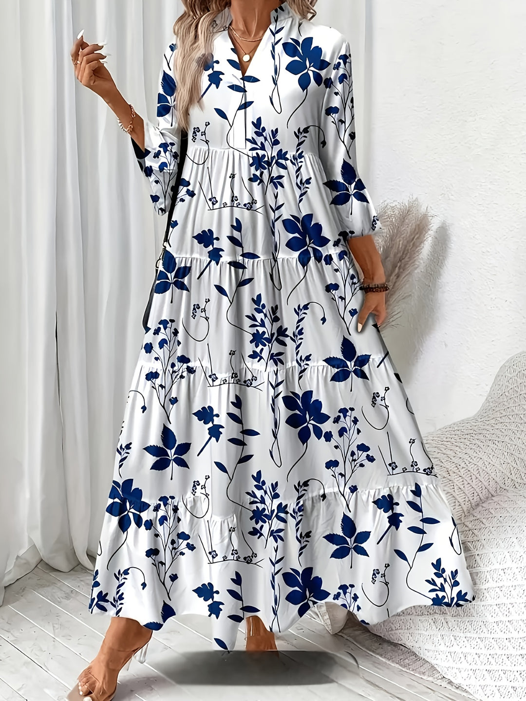 Ines™ - Floral Frill Pleated Dress
