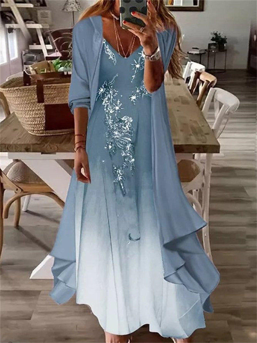 Bluebell | Floral V-Neck Half Sleeve Casual Dress